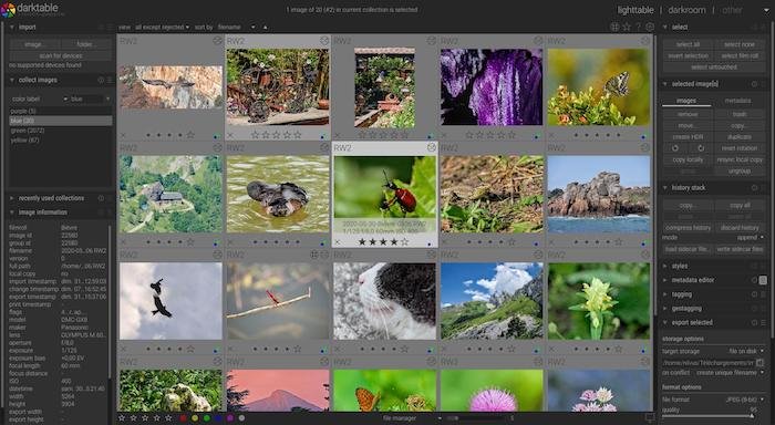 Captura de pantalla de la interfaz del software Capture One Pro alternativo de Lightroom de varias fotos