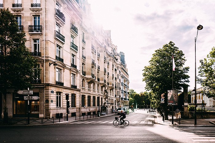 Una vista de la calle de París: hermosas ciudades para fotografiar