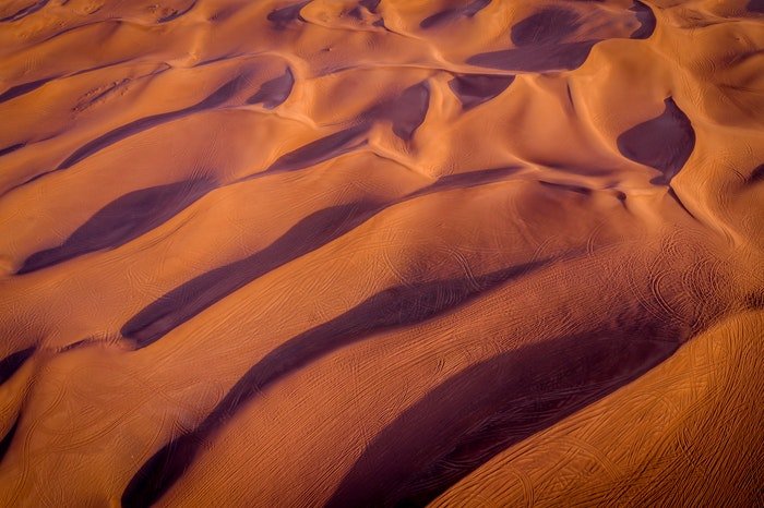 Fotografía del desierto desde arriba 
