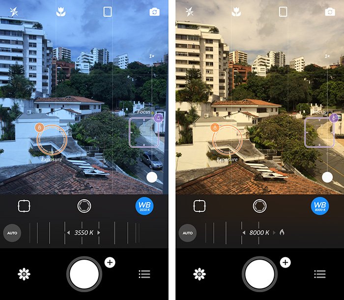Una captura de pantalla de la interfaz de cámara +: la mejor aplicación para iPhone