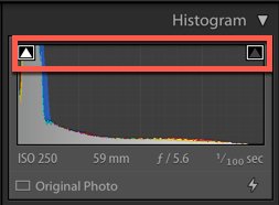 captura de pantalla de un histograma de fotografía en color