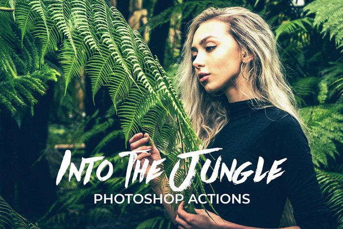captura de pantalla de la página de inicio de la acción de Photoshop Into the Jungle - Los mejores filtros de Photoshop