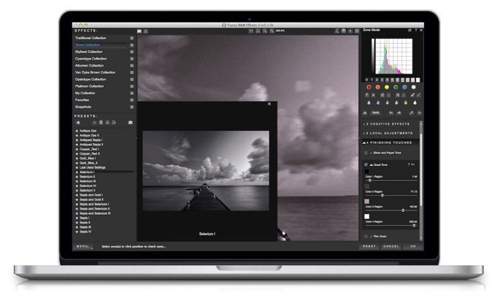 captura de pantalla de la interfaz de efectos en blanco y negro - Mejores complementos de Photoshop