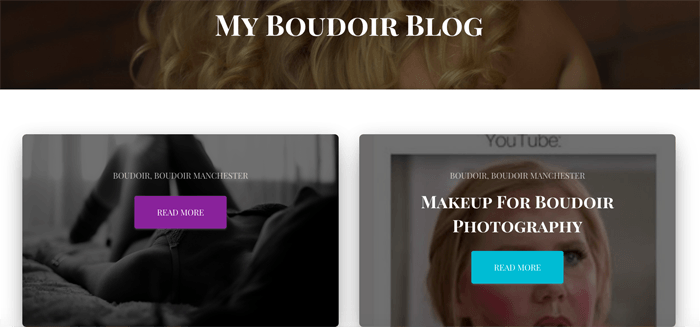 Captura de pantalla del blog Goddess Photography Boudoir