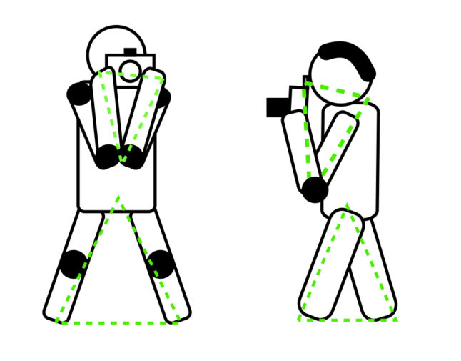 diagramas que muestran las mejores y peores formas de sujetar un teléfono con cámara para evitar que se mueva