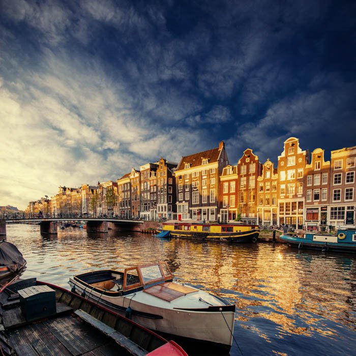 Una imagen hermosa del paisaje urbano de Amsterdam