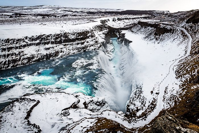 Una impresionante fotografía aérea de viaje tomada en Islandia
