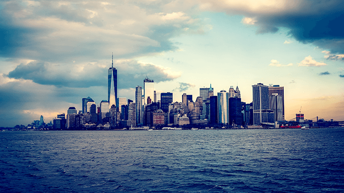 Horizonte de la ciudad de Nueva York desde el río Hudson