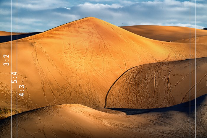 relación de aspecto rectangular de dunas de arena