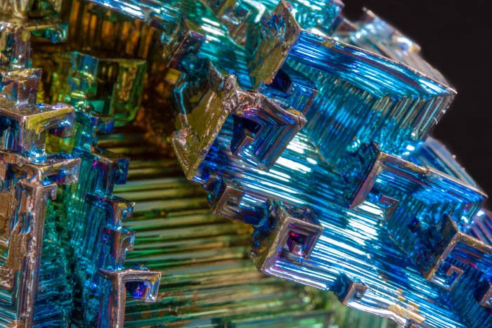 Fotografía macro abstracta de cristal azul