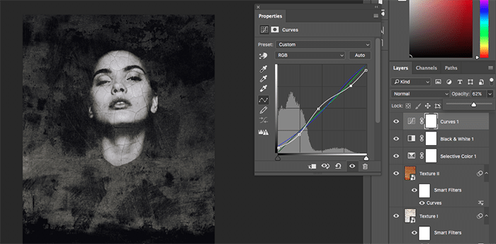 Una captura de pantalla que muestra cómo crear retratos abstractos en Photoshop