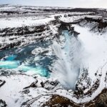 Vistas a la cascada de Gulfoss en Islandia