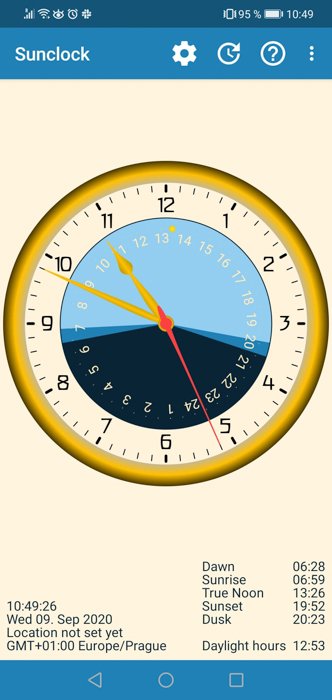 Captura de pantalla de la aplicación Sol: Sun Clock milky way