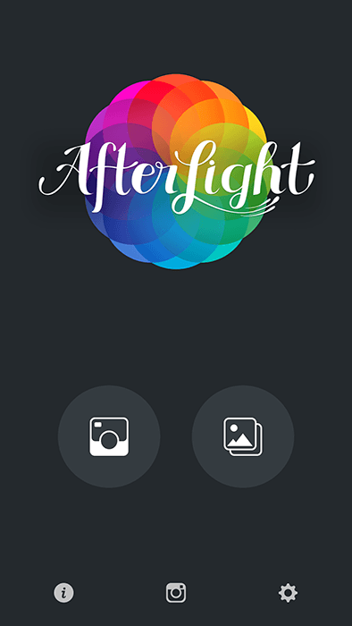 Una captura de pantalla del uso de la aplicación Afterlight