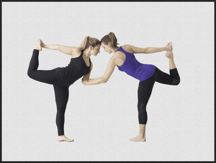 Recorte la imagen de una mujer en una pose de yoga en Photoshop para fotografía compuesta
