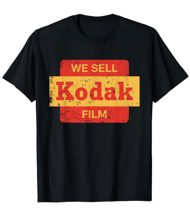 Diseño de camisetas de fotografía con colores y fuentes de Kodak