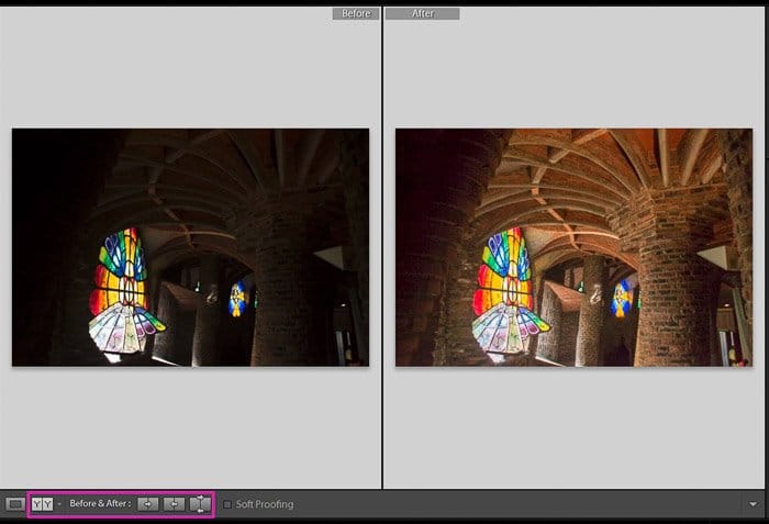Una comparación de antes y después de corregir una foto subexpuesta: cómo corregir la exposición en Lightroom