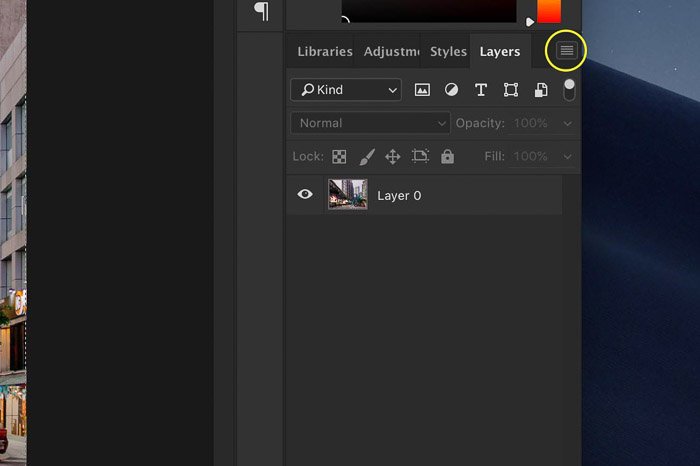 Captura de pantalla que muestra cómo recortar imágenes en Photoshop