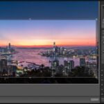 Un paisaje urbano abierto en Lightroom para recortar fotos de viajes
