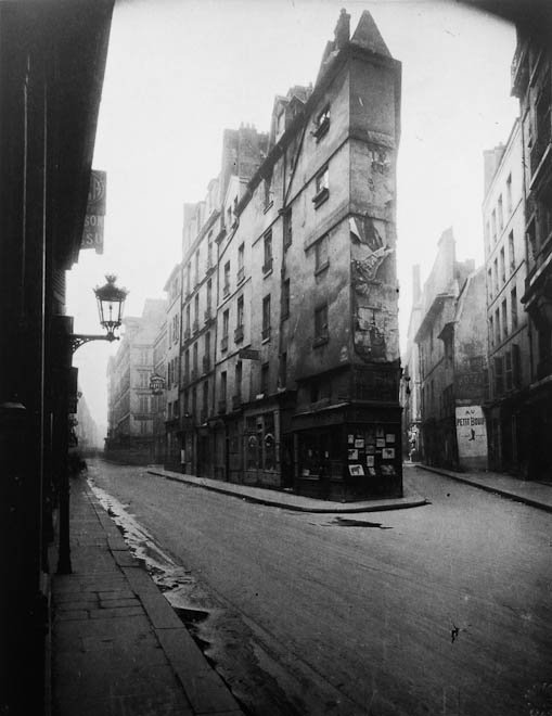 Escena callejera de París.  Foto de Eugene Atget.