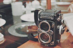 Foto de una cámara de cine antigua