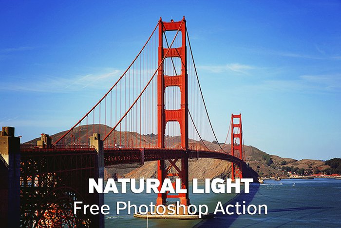 Acción de Photoshop de paisaje de luz natural
