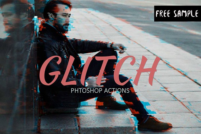 Free Glitch Photoshop Action - las mejores acciones gratuitas de Photoshop