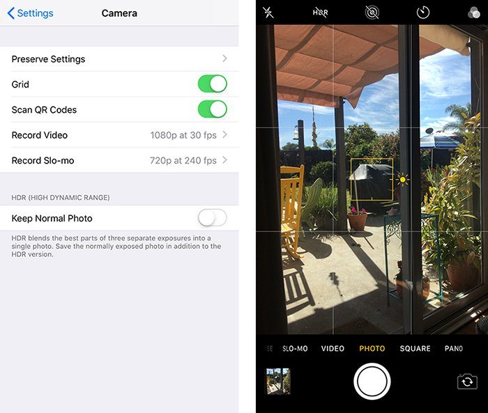 Una captura de pantalla de un teléfono inteligente que muestra cómo cambiar la configuración de composición en Instagram: cómo tomar buenas fotos de Instagram