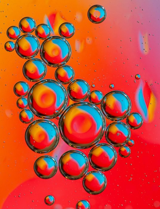 Fotografía abstracta de aceite y agua por Larry Cunningham