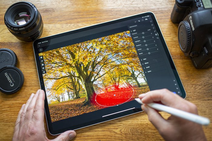 editar una foto en Lightroom en una tableta
