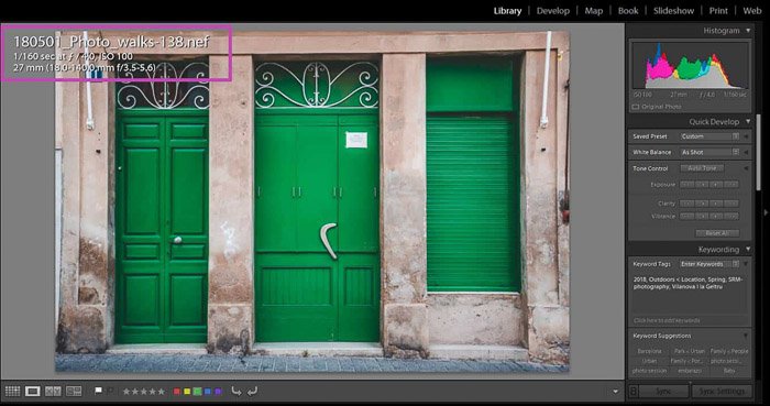 Captura de pantalla de cómo cambiar el tamaño de una imagen en Lightroom